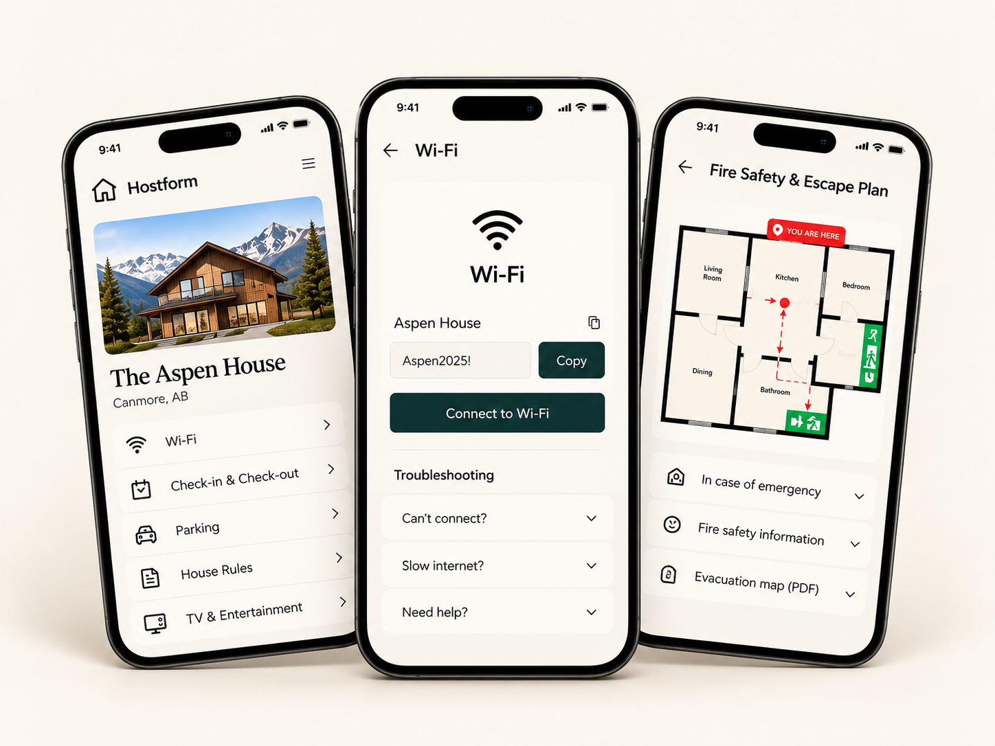 The Aspen House digital guest guide screens